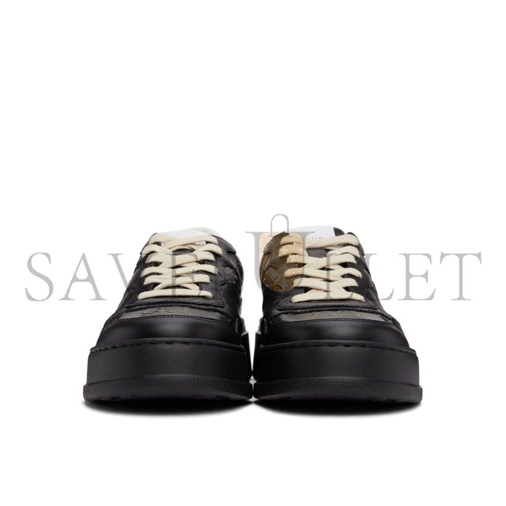 GUCCI BLACK GG EMBOSSED SNEAKERS 669582